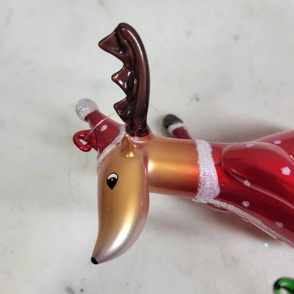 Vtg Lefton Reindeer Figurine Japan Hand Painted Gold Accents Christmas Decor - Picture 5 of 14